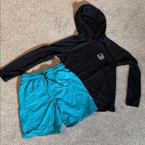 Boys Under Armour Swim Trunks & SPF Sun Shirt